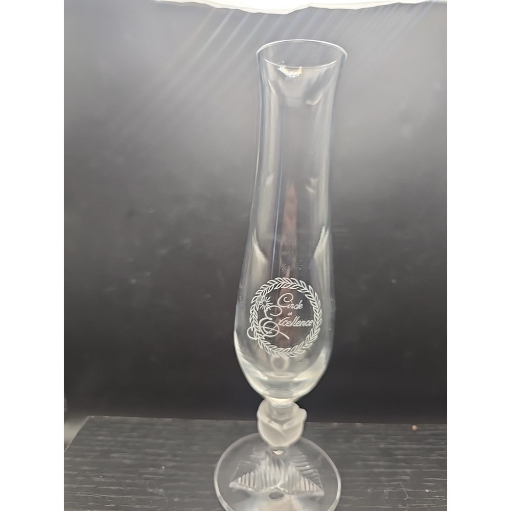 Roses Roses 24% Lead Crystal D'Arques Durand Lucia Frosted Bud Vase Avon